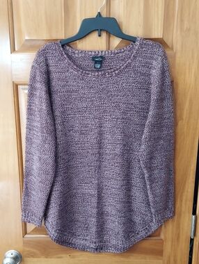 Rue21 Marled Burgundy Soft Knit Crewneck Sweater, Lg Sleeve Size Large Like New▪